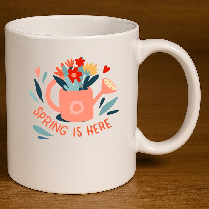 Spring Is Here Gardening Floral 11oz C Handle Ceramic Mug