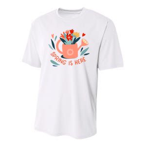 Spring Is Here Gardening Floral Youth Performance Sprint T-Shirt