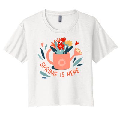 Spring Is Here Gardening Floral Women's Crop Top Tee