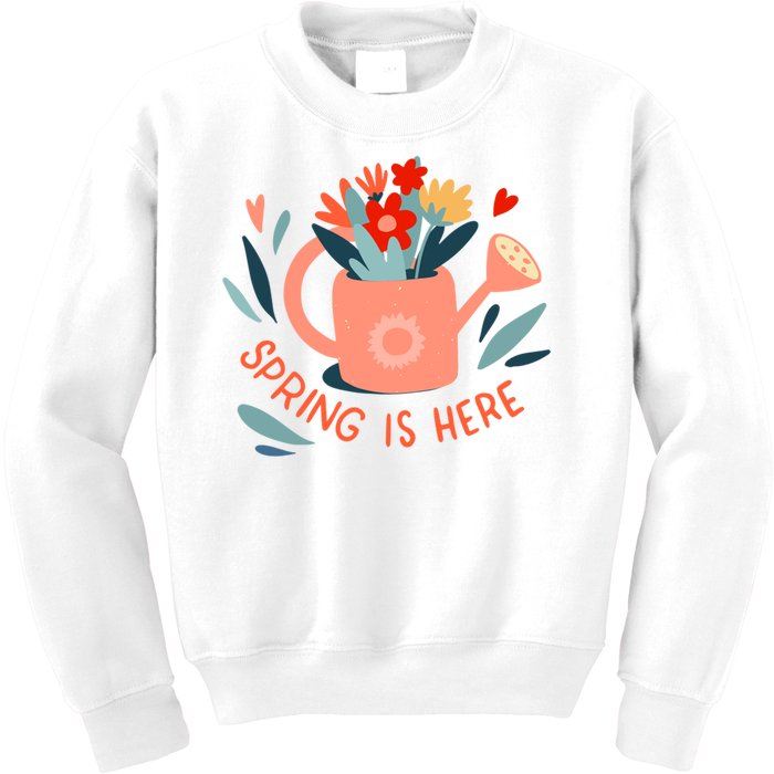 Spring Is Here Gardening Floral Kids Sweatshirt