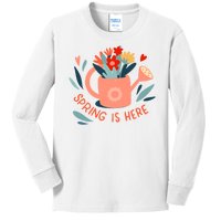 Spring Is Here Gardening Floral Kids Long Sleeve Shirt