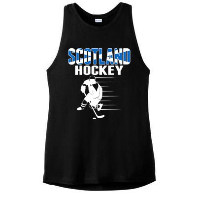 Scotland Ice Hockey Lovers Jersey Scottish Hockey Team Fans Premium Ladies PosiCharge Tri-Blend Wicking Tank