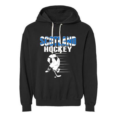 Scotland Ice Hockey Lovers Jersey Scottish Hockey Team Fans Premium Garment-Dyed Fleece Hoodie