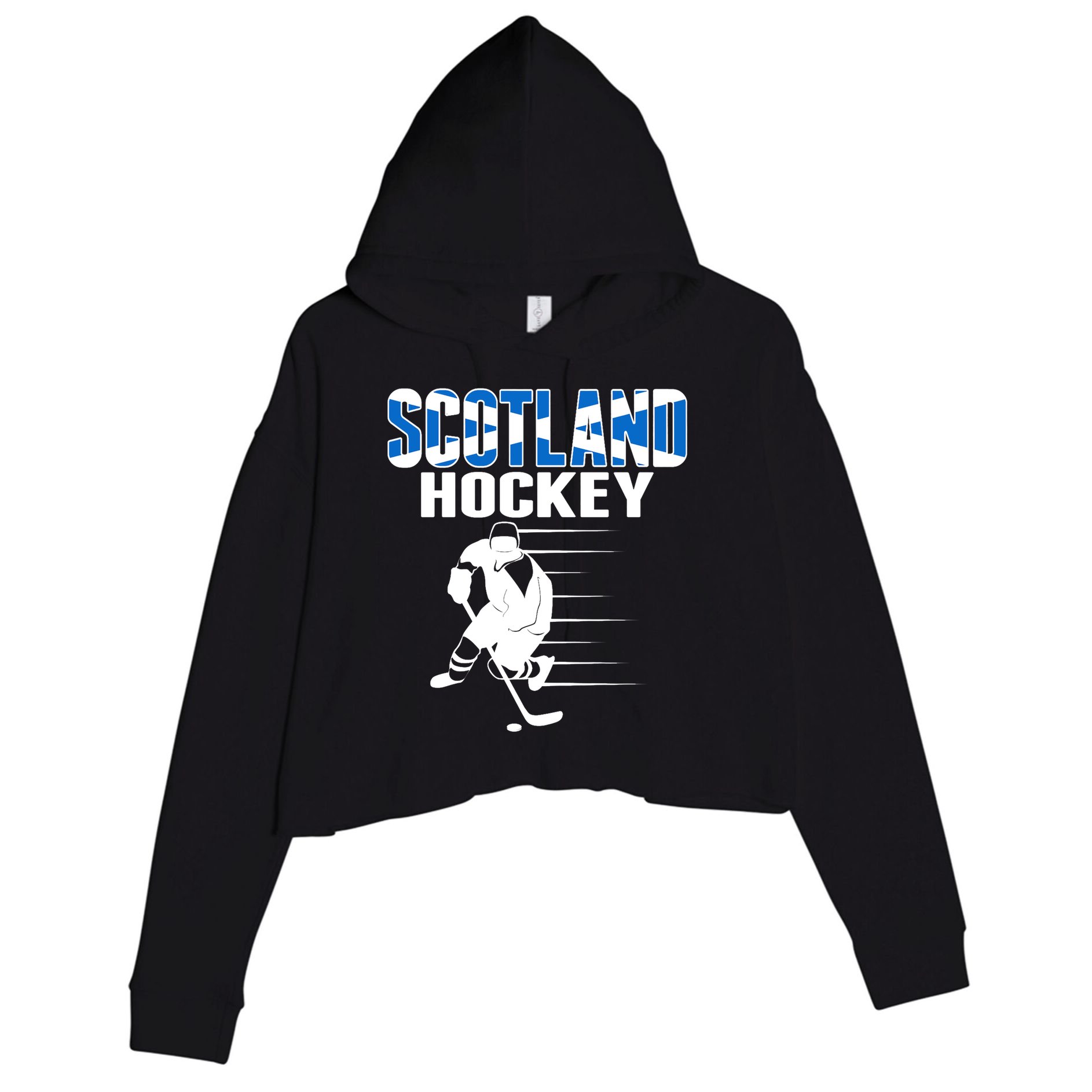 Scotland Ice Hockey Lovers Jersey Scottish Hockey Team Fans Premium Crop Fleece Hoodie