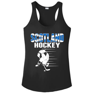 Scotland Ice Hockey Lovers Jersey Scottish Hockey Team Fans Premium Ladies PosiCharge Competitor Racerback Tank