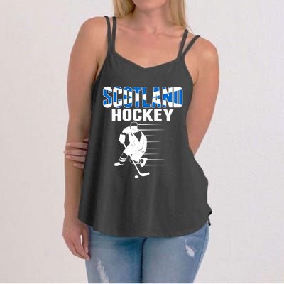 Scotland Ice Hockey Lovers Jersey Scottish Hockey Team Fans Premium Women's Strappy Tank