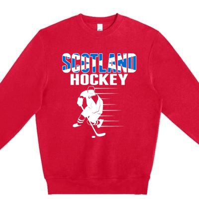 Scotland Ice Hockey Lovers Jersey Scottish Hockey Team Fans Premium Premium Crewneck Sweatshirt