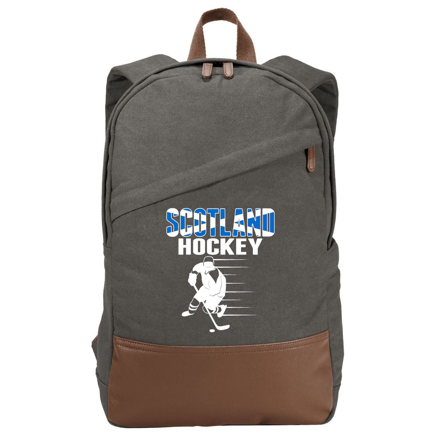 Scotland Ice Hockey Lovers Jersey Scottish Hockey Team Fans Premium Cotton Canvas Backpack