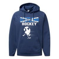 Scotland Ice Hockey Lovers Jersey Scottish Hockey Team Fans Premium Performance Fleece Hoodie