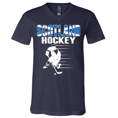 Scotland Ice Hockey Lovers Jersey Scottish Hockey Team Fans Premium V-Neck T-Shirt