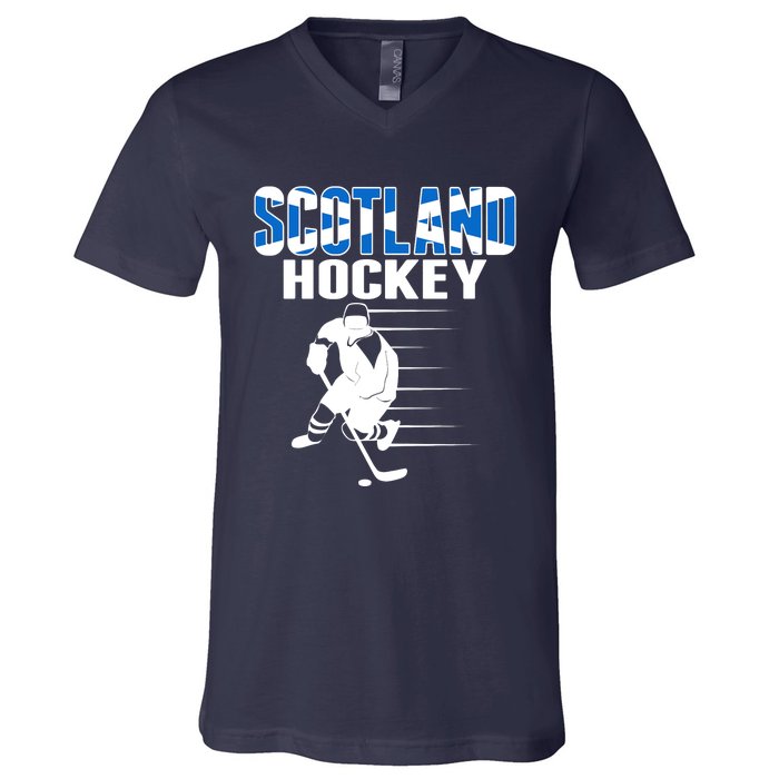 Scotland Ice Hockey Lovers Jersey Scottish Hockey Team Fans Premium V-Neck T-Shirt