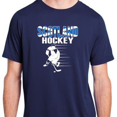 Scotland Ice Hockey Lovers Jersey Scottish Hockey Team Fans Premium Adult ChromaSoft Performance T-Shirt