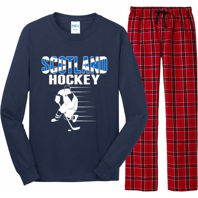 Scotland Ice Hockey Lovers Jersey Scottish Hockey Team Fans Premium Long Sleeve Pajama Set