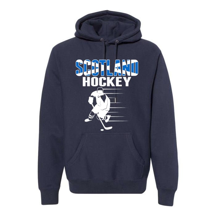 Scotland Ice Hockey Lovers Jersey Scottish Hockey Team Fans Premium Premium Hoodie