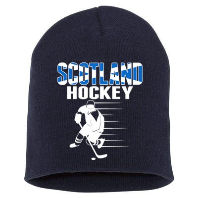 Scotland Ice Hockey Lovers Jersey Scottish Hockey Team Fans Premium Short Acrylic Beanie