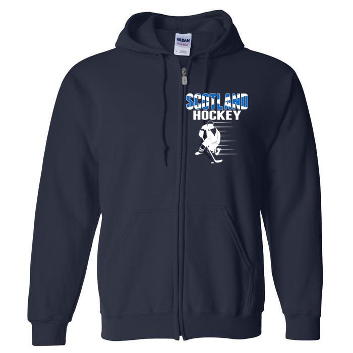 Scotland Ice Hockey Lovers Jersey Scottish Hockey Team Fans Premium Full Zip Hoodie