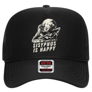 Sisyphus Is Happy Cool Sisyphus High Crown Mesh Back Trucker Hat