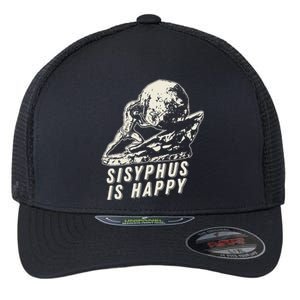 Sisyphus Is Happy Cool Sisyphus Flexfit Unipanel Trucker Cap