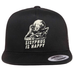 Sisyphus Is Happy Cool Sisyphus Flat Bill Trucker Hat