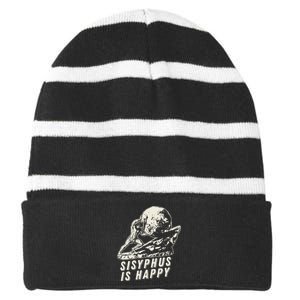 Sisyphus Is Happy Cool Sisyphus Striped Beanie with Solid Band