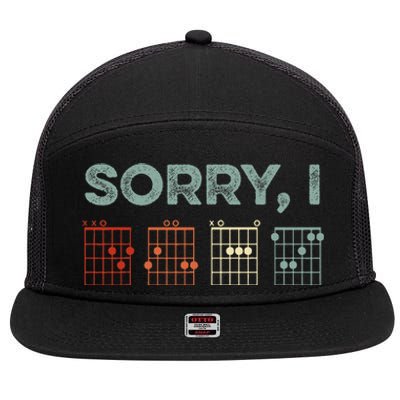 Sorry Idgaf Hidden Message Guitar Chords Music Note 7 Panel Mesh Trucker Snapback Hat