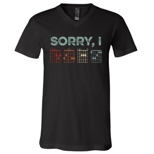 Sorry Idgaf Hidden Message Guitar Chords Music Note V-Neck T-Shirt