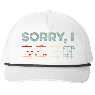 Sorry Idgaf Hidden Message Guitar Chords Music Note Snapback Five-Panel Rope Hat