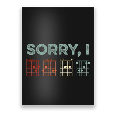 Sorry Idgaf Hidden Message Guitar Chords Music Note Poster