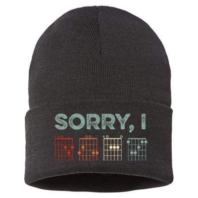 Sorry Idgaf Hidden Message Guitar Chords Music Note Sustainable Knit Beanie