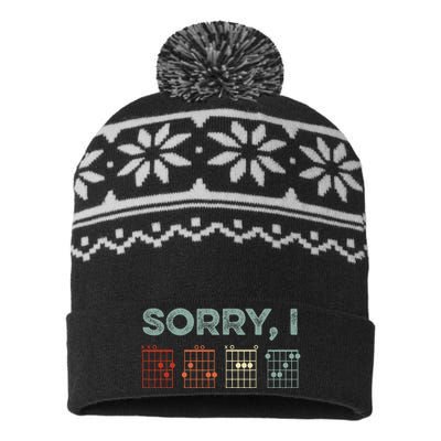 Sorry Idgaf Hidden Message Guitar Chords Music Note USA-Made Snowflake Beanie