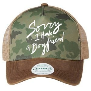 Sorry I Have A Boyfriend Great Gift Hot Girl's Funny Not Dating Funny Gift Legacy Tie Dye Trucker Hat