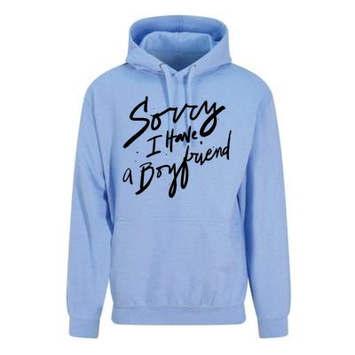 Sorry I Have A Boyfriend Great Gift Hot Girl's Funny Not Dating Funny Gift Unisex Surf Hoodie