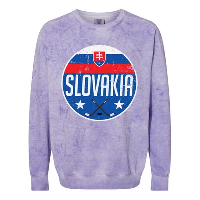 Slovakia Ice Hockey Flag Jersey Supporter Fan Gift Colorblast Crewneck Sweatshirt