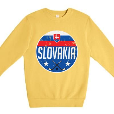 Slovakia Ice Hockey Flag Jersey Supporter Fan Gift Premium Crewneck Sweatshirt