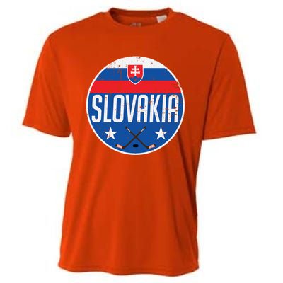 Slovakia Ice Hockey Flag Jersey Supporter Fan Gift Cooling Performance Crew T-Shirt