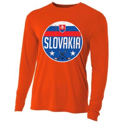 Slovakia Ice Hockey Flag Jersey Supporter Fan Gift Cooling Performance Long Sleeve Crew