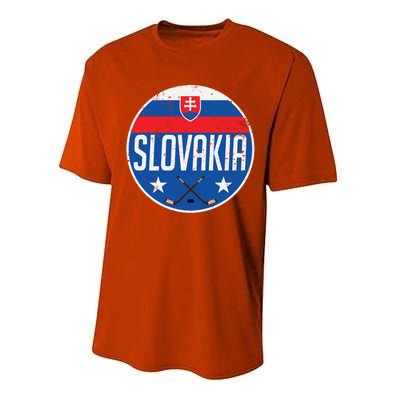 Slovakia Ice Hockey Flag Jersey Supporter Fan Gift Performance Sprint T-Shirt