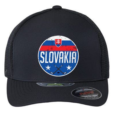 Slovakia Ice Hockey Flag Jersey Supporter Fan Gift Flexfit Unipanel Trucker Cap