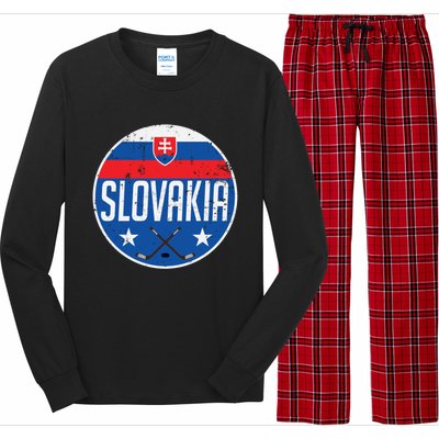 Slovakia Ice Hockey Flag Jersey Supporter Fan Gift Long Sleeve Pajama Set