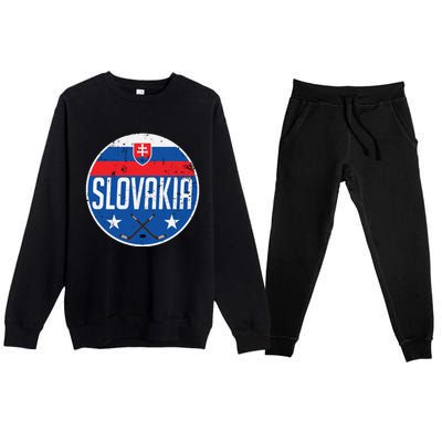 Slovakia Ice Hockey Flag Jersey Supporter Fan Gift Premium Crewneck Sweatsuit Set