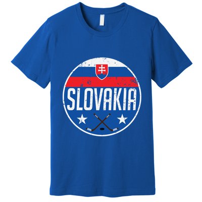 Slovakia Ice Hockey Flag Jersey Supporter Fan Gift Premium T-Shirt