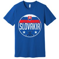 Slovakia Ice Hockey Flag Jersey Supporter Fan Gift Premium T-Shirt