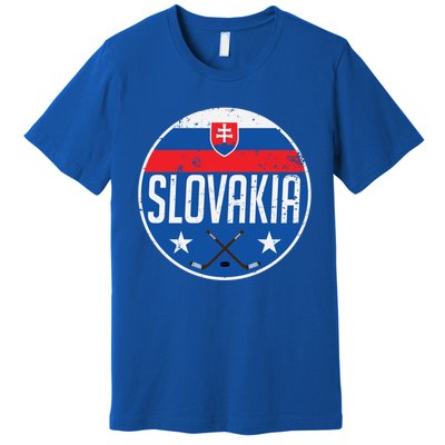 Slovakia Ice Hockey Flag Jersey Supporter Fan Gift Premium T-Shirt