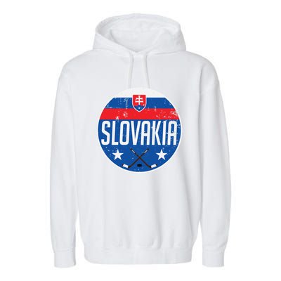 Slovakia Ice Hockey Flag Jersey Supporter Fan Gift Garment-Dyed Fleece Hoodie