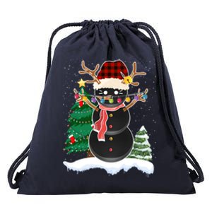 Snow Ice Hockey Christmas Matching Family Hockey Stick Funny Gift Drawstring Bag