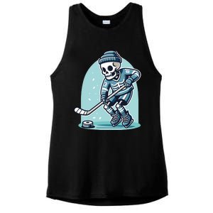 Skeleton Ice Hockey Ladies PosiCharge Tri-Blend Wicking Tank