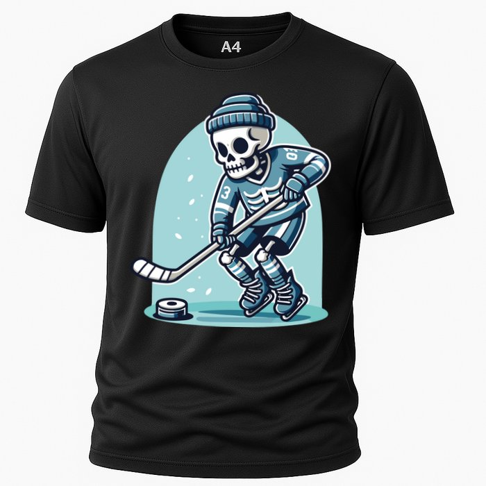 Skeleton Ice Hockey Cooling Performance Crew T-Shirt