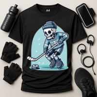 Skeleton Ice Hockey Cooling Performance Crew T-Shirt