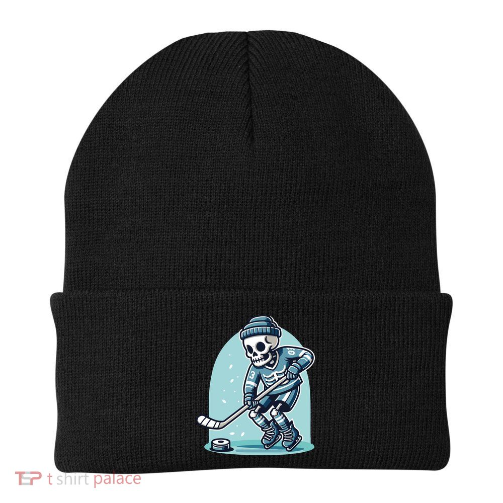 Skeleton Ice Hockey Knit Cap Winter Beanie