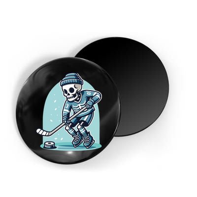 Skeleton Ice Hockey Magnet